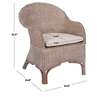 Graywash Rattan Berie Accent Chair