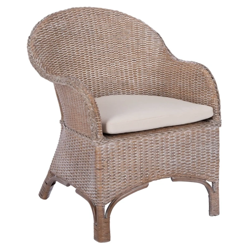 Graywash Rattan Berie Accent Chair
