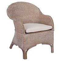 Graywash Rattan Berie Accent Chair
