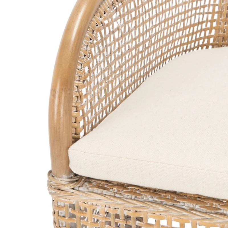 Gray Whitewash Rattan Janelle Accent Chair