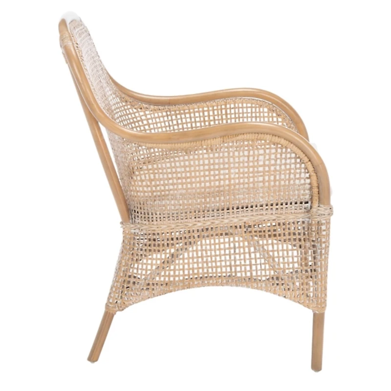 Gray Whitewash Rattan Janelle Accent Chair