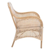 Gray Whitewash Rattan Janelle Accent Chair