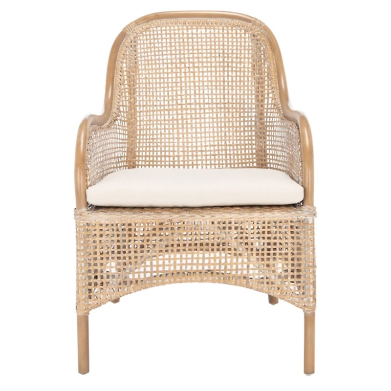 Gray Whitewash Rattan Janelle Accent Chair