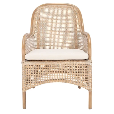 Gray Whitewash Rattan Janelle Accent Chair