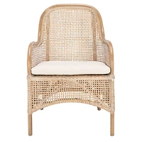 Gray Whitewash Rattan Janelle Accent Chair