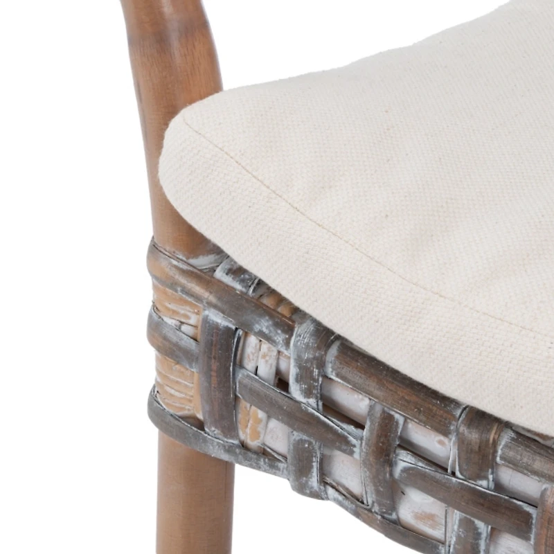 Graywash Rattan Emmy Coastal Accent Chair