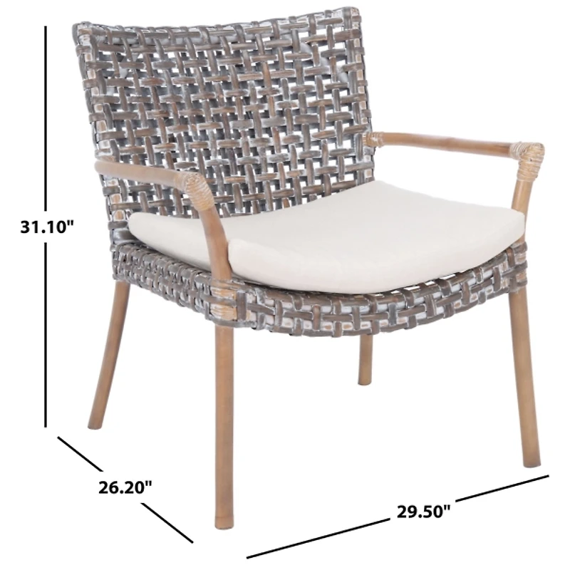 Graywash Rattan Emmy Coastal Accent Chair