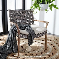 Graywash Rattan Emmy Coastal Accent Chair