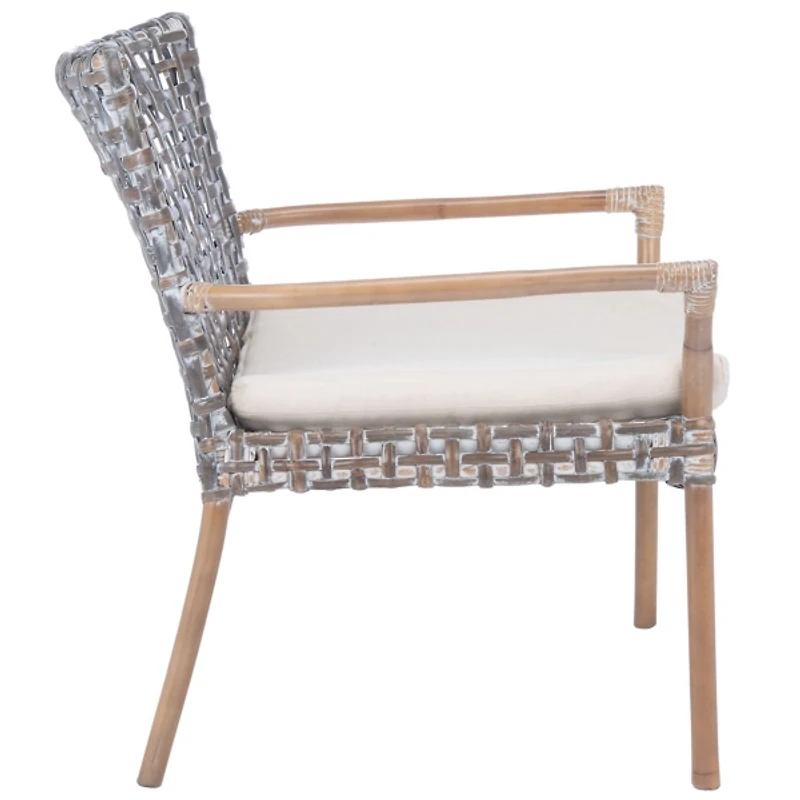 Graywash Rattan Emmy Coastal Accent Chair