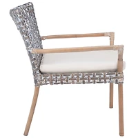 Graywash Rattan Emmy Coastal Accent Chair