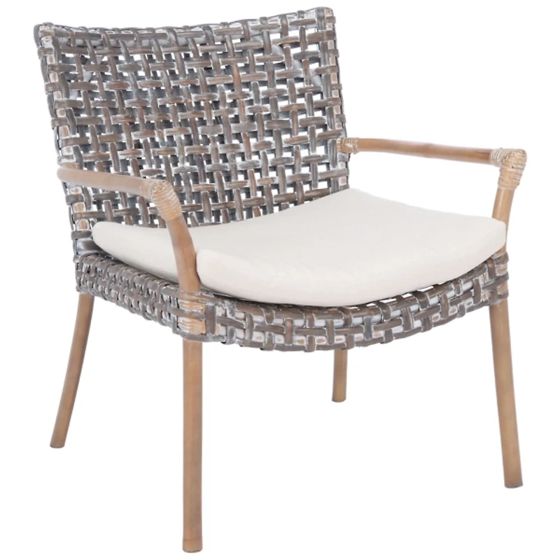 Graywash Rattan Emmy Coastal Accent Chair