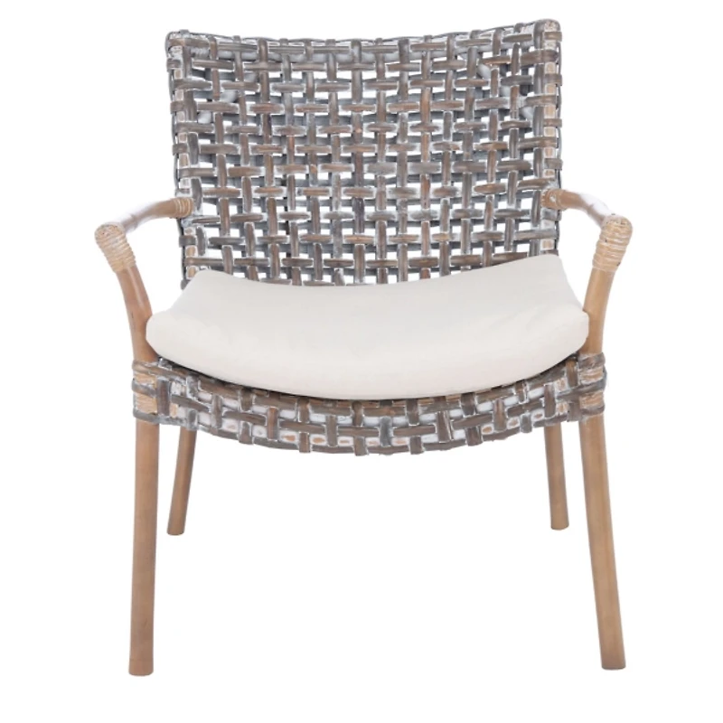 Graywash Rattan Emmy Coastal Accent Chair