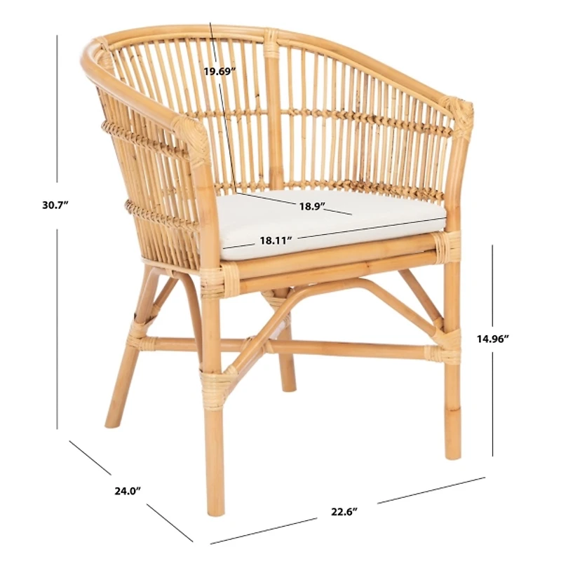 Natural Rattan Millie Coastal Accent Chair