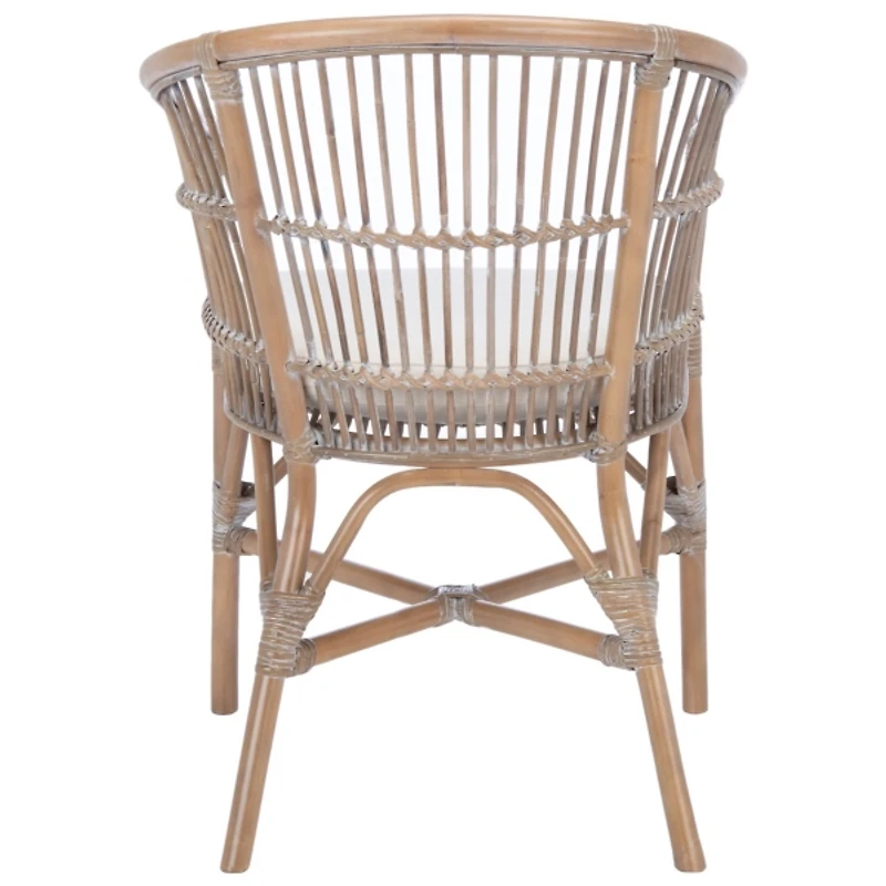Graywash Rattan Millie Coastal Accent Chair