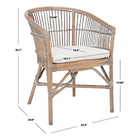 Graywash Rattan Millie Coastal Accent Chair