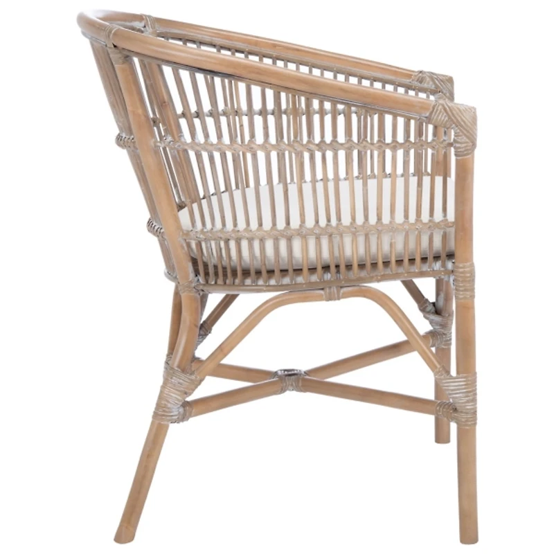Graywash Rattan Millie Coastal Accent Chair