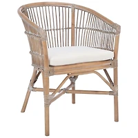 Graywash Rattan Millie Coastal Accent Chair