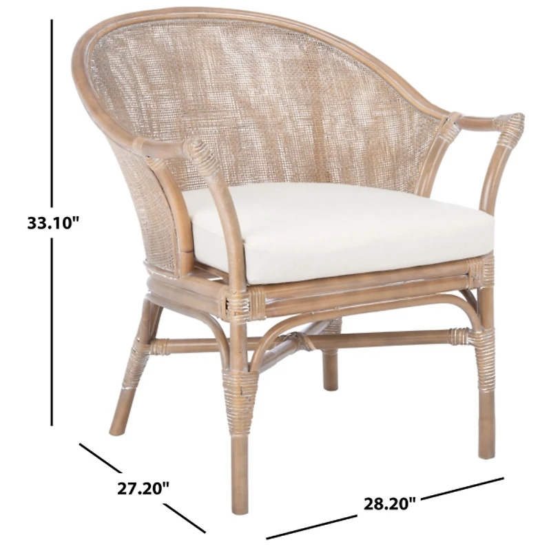 Graywash Rattan Henrietta Accent Chair