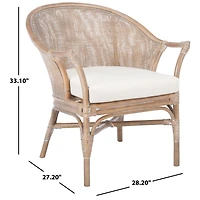 Graywash Rattan Henrietta Accent Chair