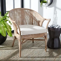 Graywash Rattan Henrietta Accent Chair