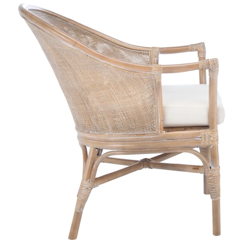 Graywash Rattan Henrietta Accent Chair