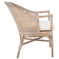 Graywash Rattan Henrietta Accent Chair