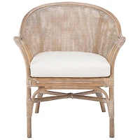 Graywash Rattan Henrietta Accent Chair