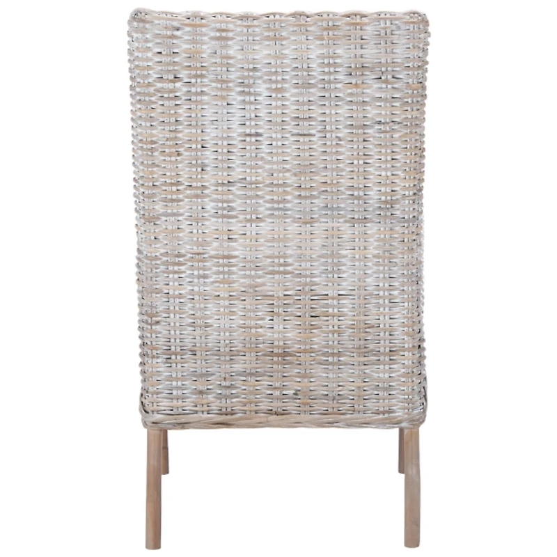 Gray Whitewash Kubu Rattan Sarah Accent Chair