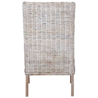Gray Whitewash Kubu Rattan Sarah Accent Chair