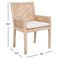 Whitewash Cane and Mango Wood Rayan Accent Chair