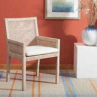 Whitewash Cane and Mango Wood Rayan Accent Chair
