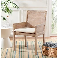 Whitewash Cane and Mango Wood Rayan Accent Chair