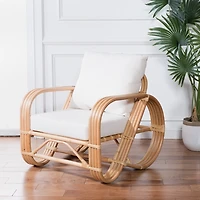 Curved Natural Rattan Sophia Accent Chair
