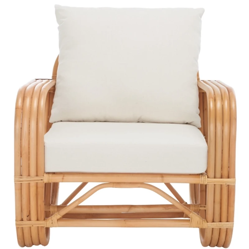 Curved Natural Rattan Sophia Accent Chair