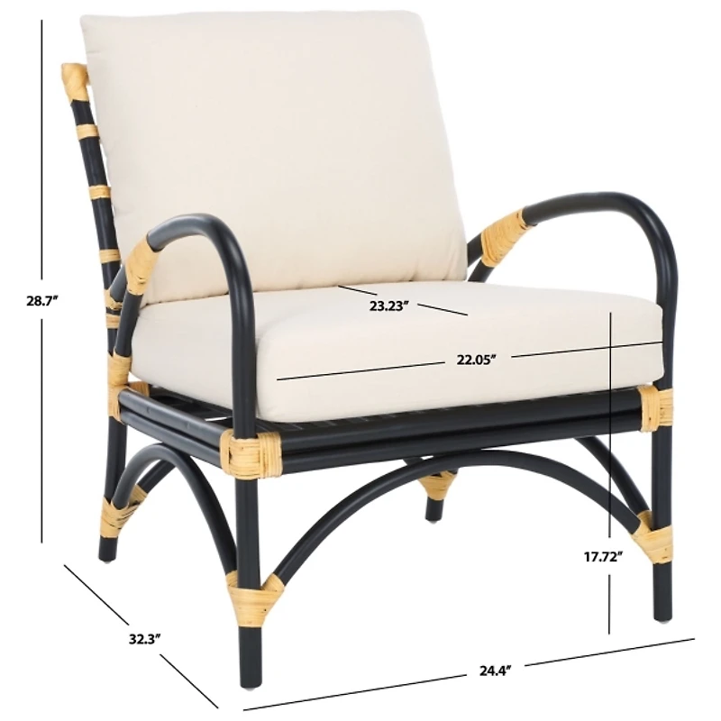 Black Rattan Delia Accent Chair