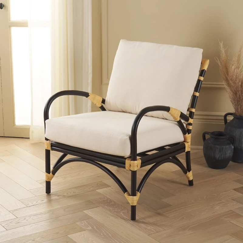 Black Rattan Delia Accent Chair