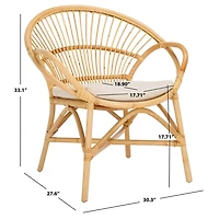 Natural Rattan Scoop Mayme Accent Chair