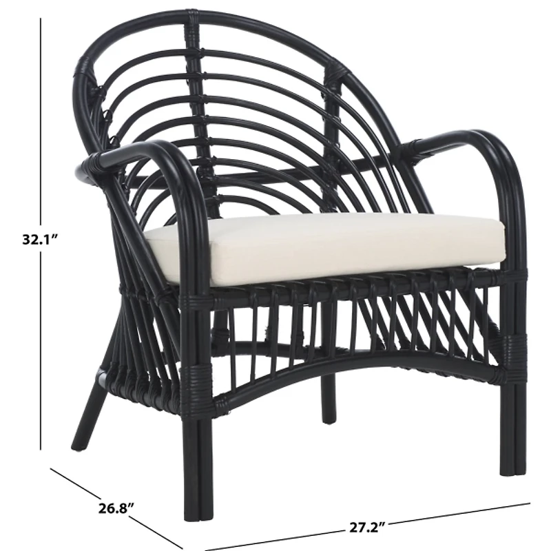 Black Rattan Bettie Accent Chair
