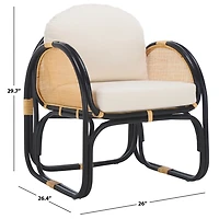 Black & Natural Rattan Lela Accent Chair