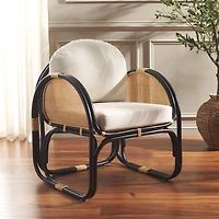 Black & Natural Rattan Lela Accent Chair