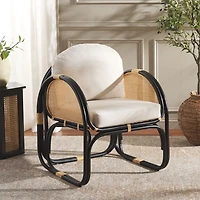 Black & Natural Rattan Lela Accent Chair