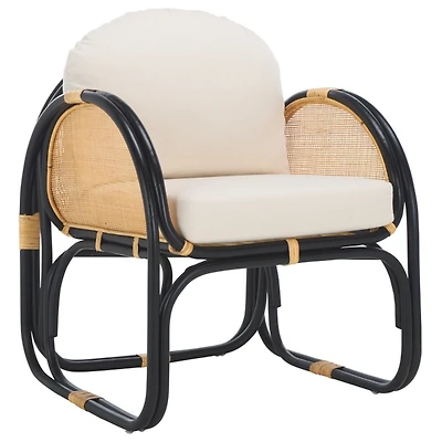 Black & Natural Rattan Lela Accent Chair