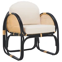 Black & Natural Rattan Lela Accent Chair