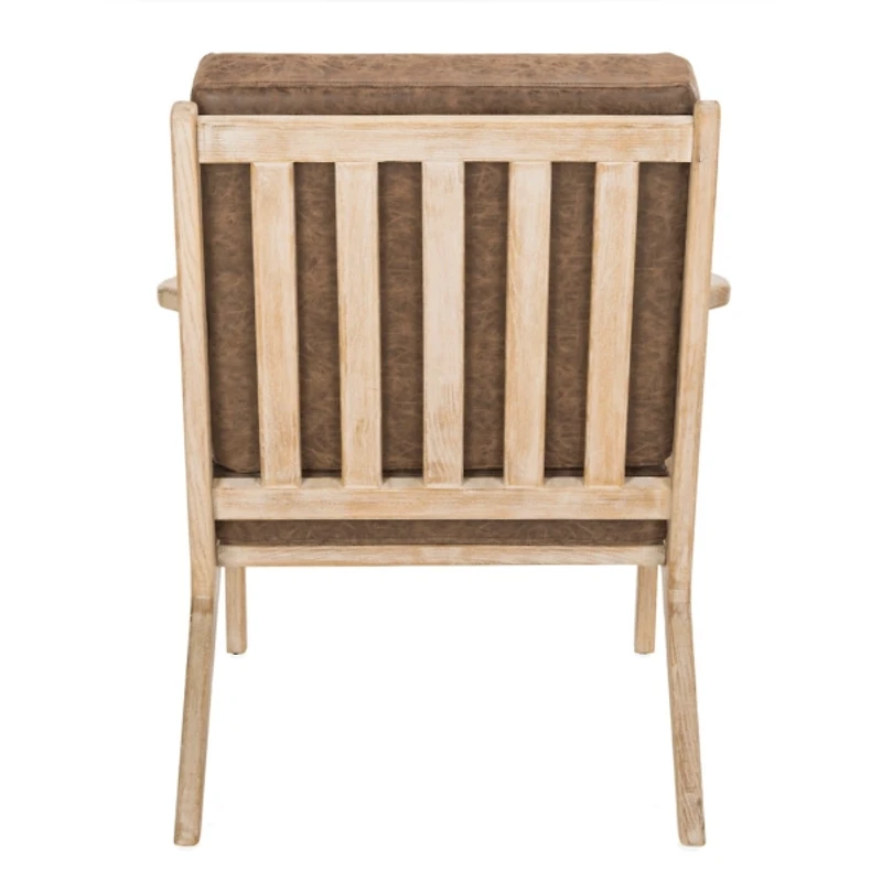 Rustic Brown Faux Leather Rosie Accent Chair