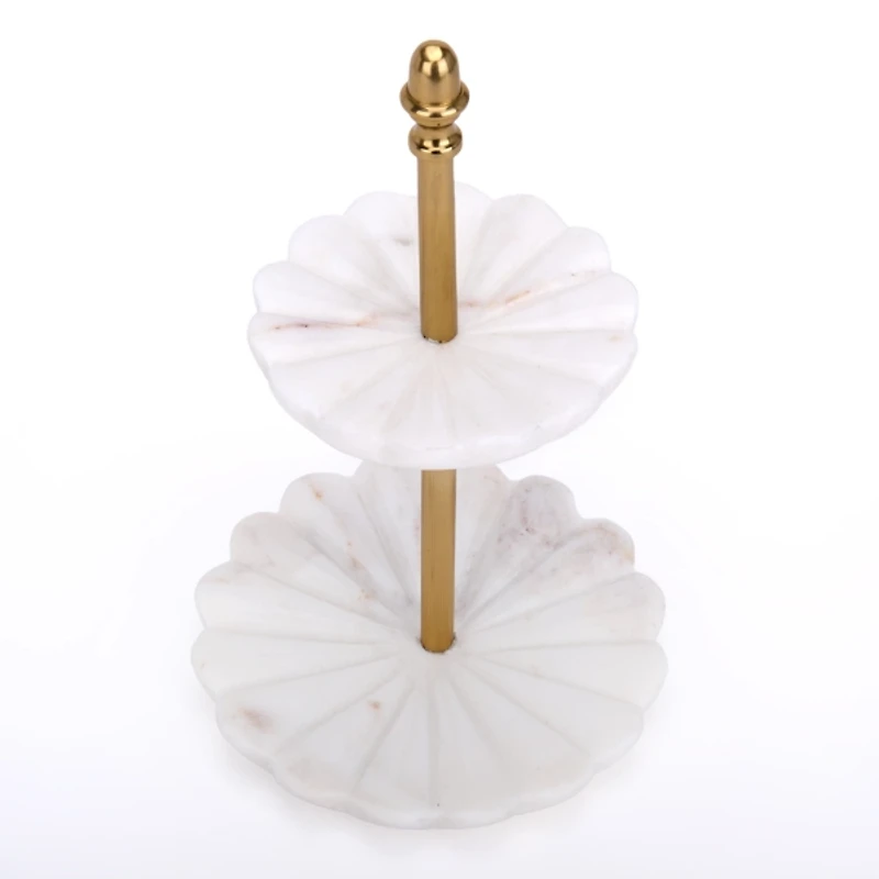 Faux Marbled Tiered Jewelry Holder