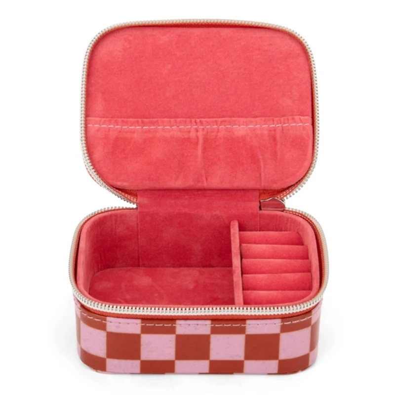 Checkered Travel Jewelry Box