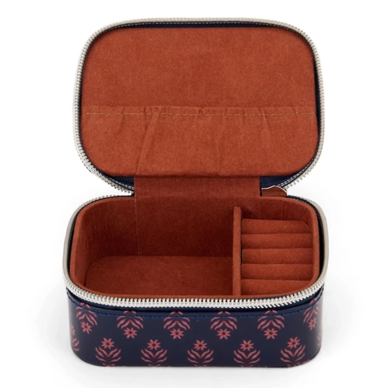 Green Floral Travel Jewelry Box