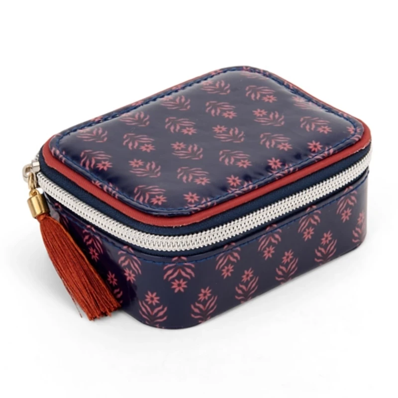 Green Floral Travel Jewelry Box