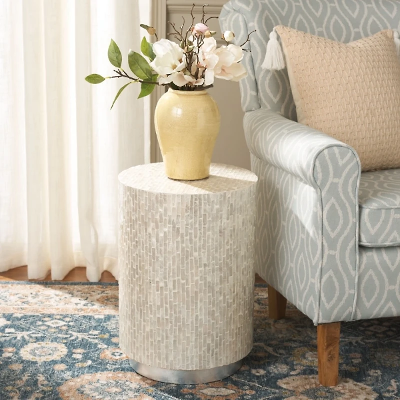 Kalina Capiz Round Accent Table