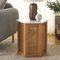 and Natural Rattan Sophie Accent Table